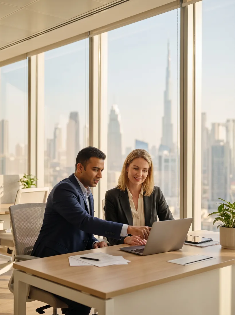 Advisors in a modern Dubai office
